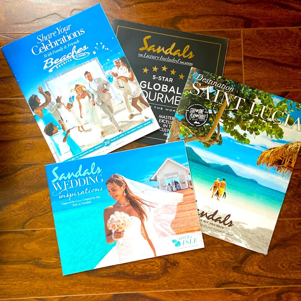 Coffee table wedding travel books